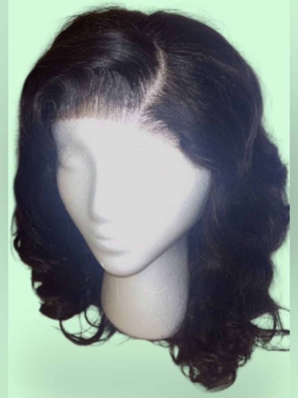 Raw Bouncy Wavy Natural Virgin Human hair hair wig 18 “ stretched Length